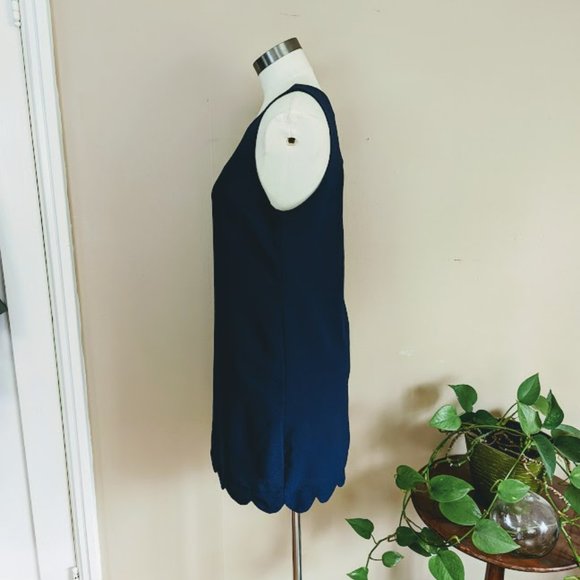 Monteau Navy Sleeveless Dress with Scalloped Hem - Size Medium - Picture 2 of 9